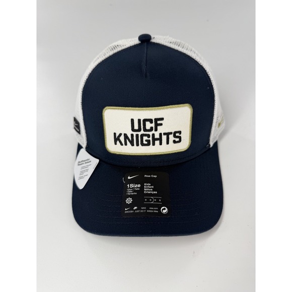 Nike Rise UCF Knights Team Issued Black White Mesh Snapback Hat Cap Kids New - Picture 1 of 6